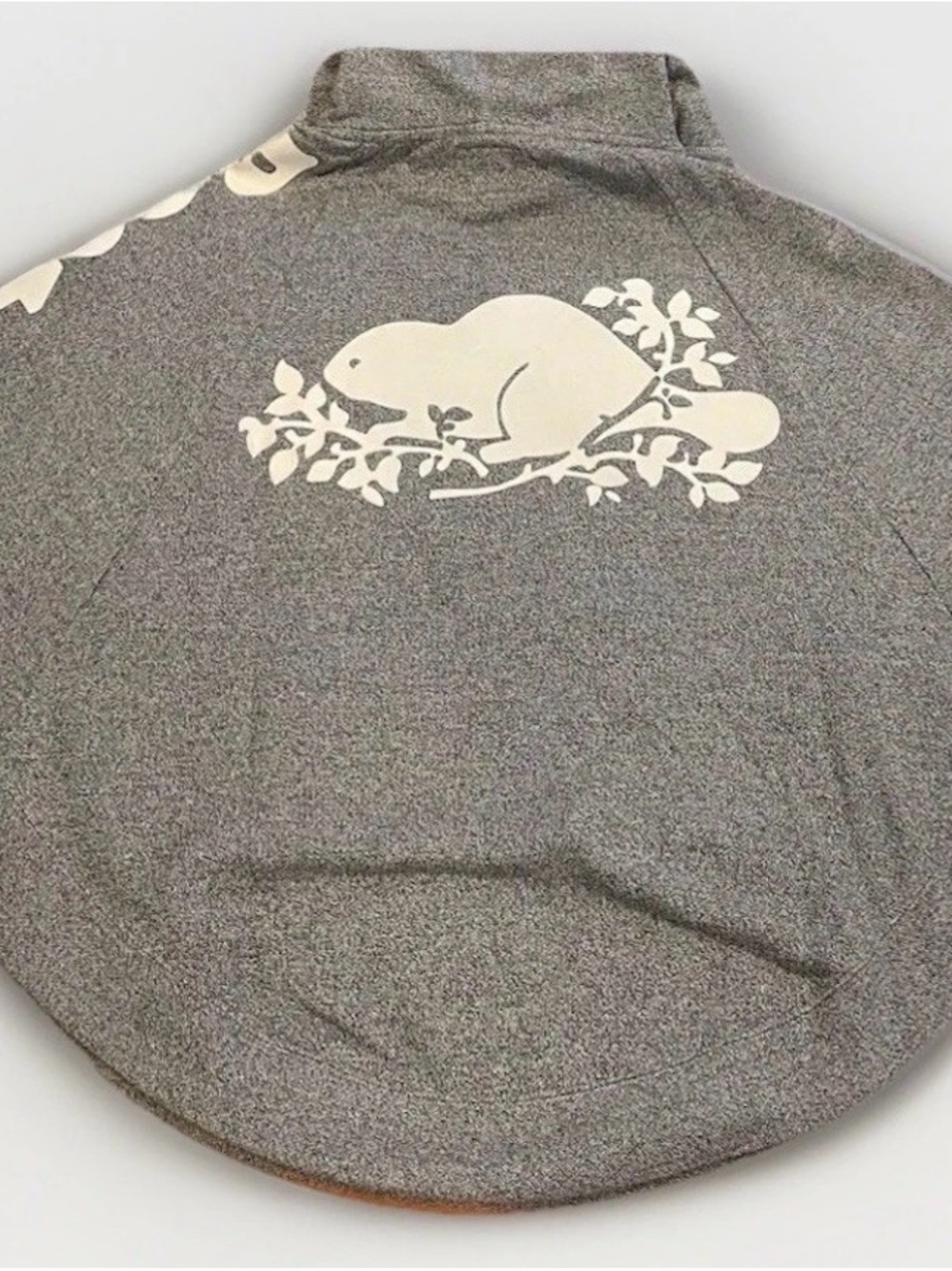 Roots Heather Gray Sweater Poncho with White Beaver Logo One Size Rare Fall